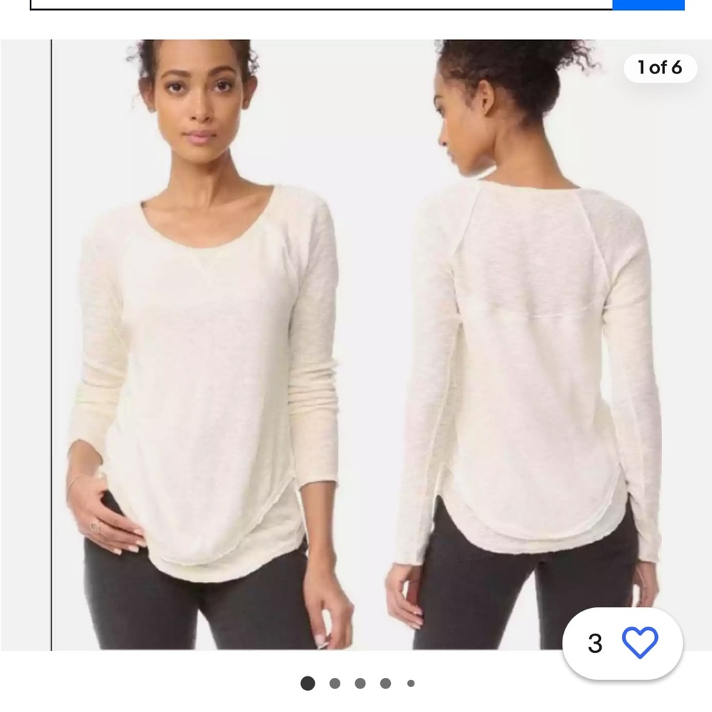 Free People beige layered long sleeve Friday Feelin Tee